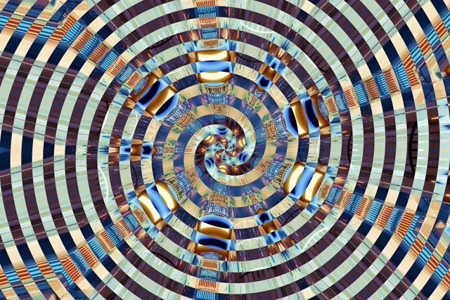 Spiraling Striped Neon Tunnel VJ Loop 60fps 3:2 Screensaver