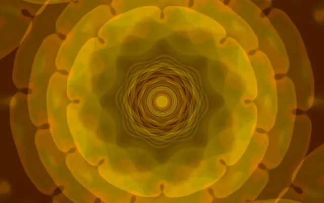 Túnel de Neón Amarillo Espiral 16:10 MacBook 60fps Screensaver VJ Loop