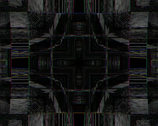 Symmetrical Neon Tunnel 5:4 Industrial VJ Loop 60fps Screensaver