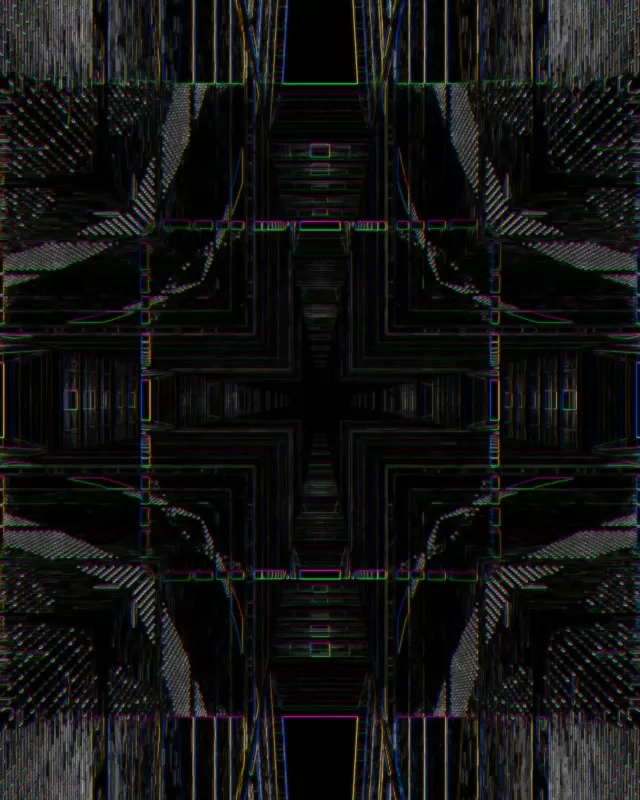 Symmetrical Neon Tunnel VJ Loop 4:5 Instagram 60fps Screensaver Motion