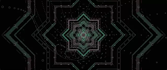 อุโมงค์นีออน Teal Geometric Screensaver 60fps 2.39:1 Cinemascope VJLoops