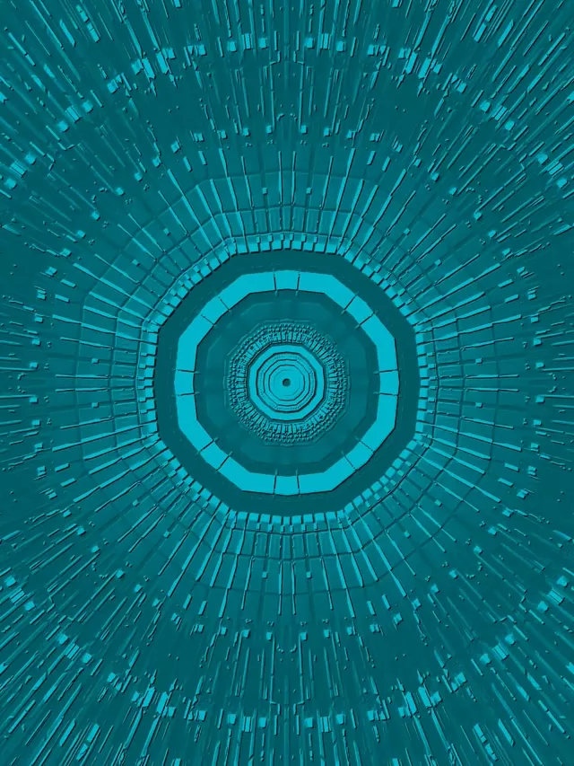 Teal Oktogono Neon Tunela VJLoops 60fps Pantaila-babeslea 3:4 iPad Portrait