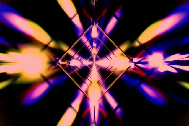 Tunnel Diamond Rays | 3:2 60fps Neon Futuristic Screensaver