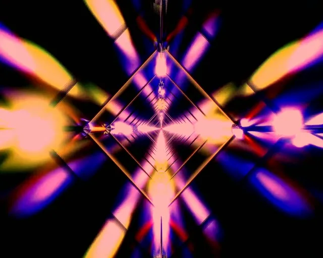 Tunnel Diamond Rays | 5:4 60fps Neon VJ Screensaver