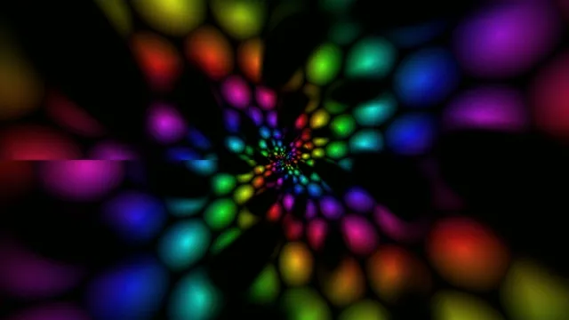 Vibrant 4K colorful neon spheres tunnel motion background