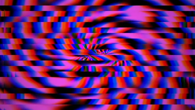 Vibrant 4K glitch art motion loop with neon color waves