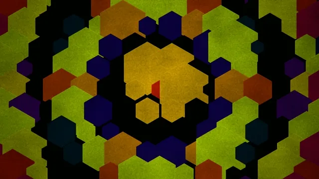 Vibrant 4K hexagonal motion background with dynamic color shift