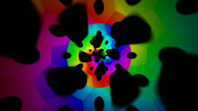Vibrant 4K kaleidoscope motion background with neon color wheel