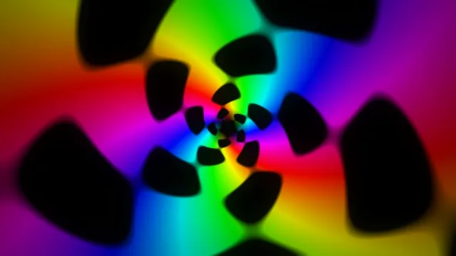 Vibrant 4K kaleidoscopic abstract motion background with neon colors