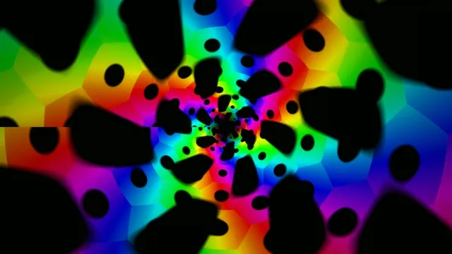 Vibrant 4K neon abstract motion background with dynamic colorful shapes