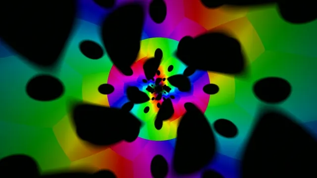 Vibrant 4K neon psychedelic motion background with colorful geometric shapes