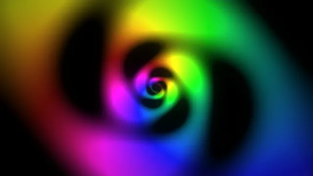 Vibrant 4K neon spiral motion background with dynamic color spectrum