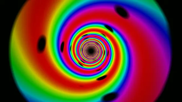 Vibrant 4K rainbow spiral tunnel motion background loop