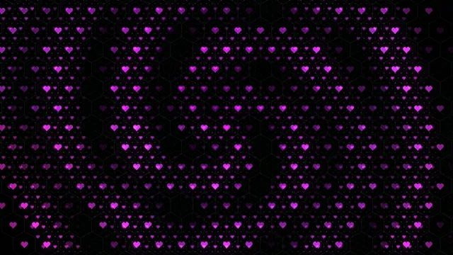 Vibrant magenta hearts 4K UHD looping motion background