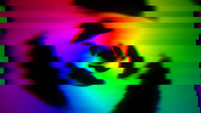 Vibrant Neon Glitch Art Animation with RGB Color Shift