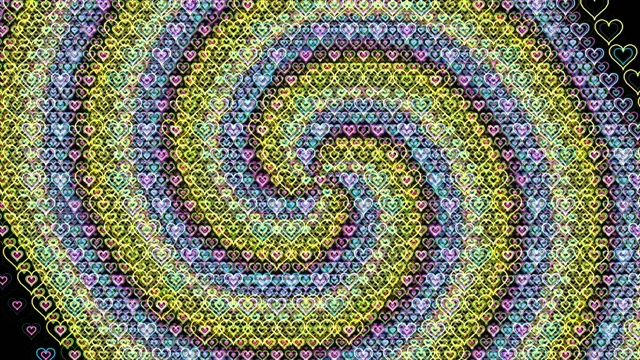 Vibrant neon hearts 4K seamless loop background for video production