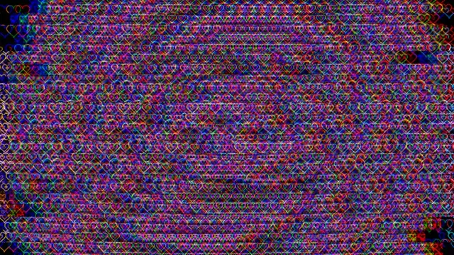 Vibrant neon hearts 4K UHD seamless loop motion background