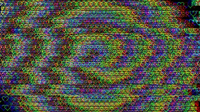 Vibrant neon hearts 4K UHD seamless loop motion background