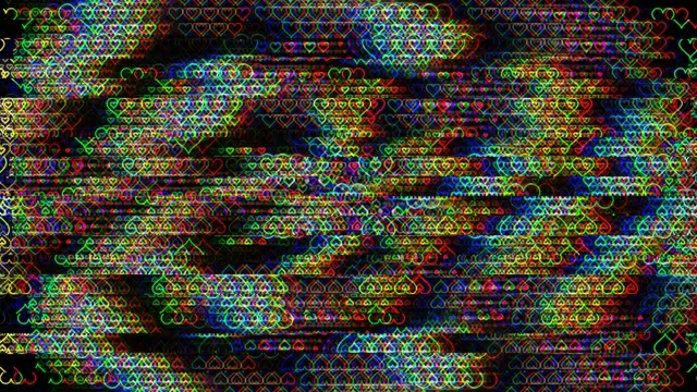 Vibrant neon hearts 4K UHD widescreen motion background loop