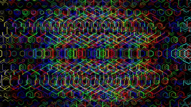 Vibrant neon hexagon 4K motion background for broadcast and video editing