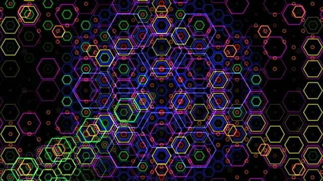 Vibrant neon hexagon 4K UHD motion background for broadcast