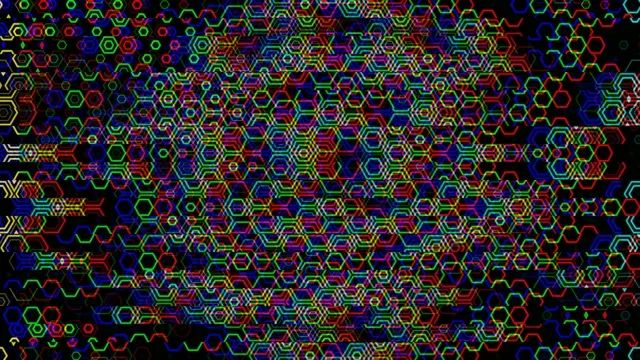 Vibrant neon hexagon pattern 4K motion background loop