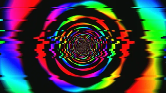 Vibrant neon spiral tunnel 4K UHD motion background for video production