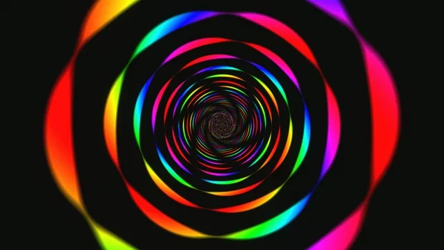 Vibrant neon spiral tunnel 4K UHD motion background loop