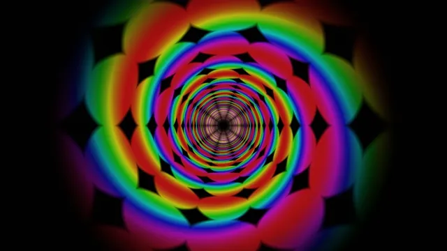 Vibrant Rainbow Spiral Tunnel 4K Motion Graphics