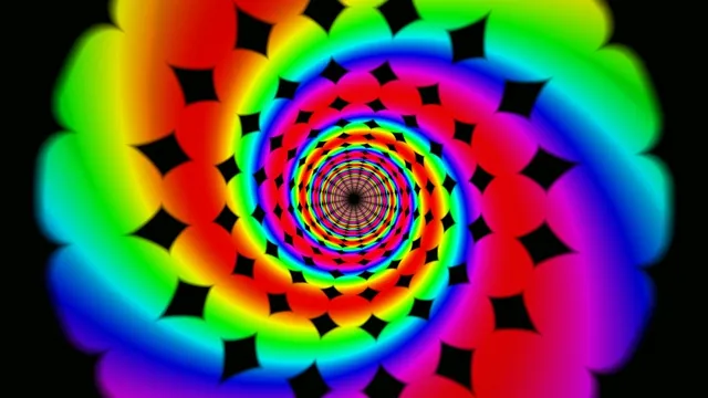 Vibrant Rainbow Spiral Tunnel Motion Graphics