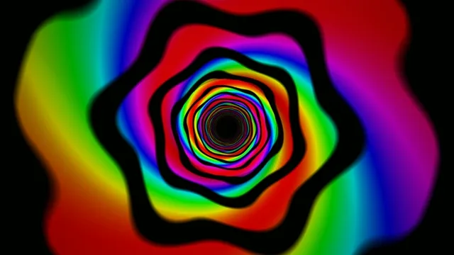 Vibrant Rainbow Spiral Tunnel Motion Graphics
