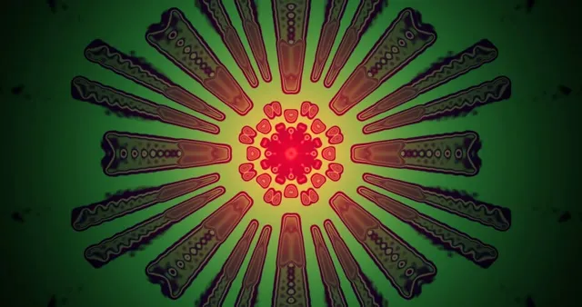 # Virus Cell Microscopic Loop | Red Gold Circular Spikes 4K UHD 60FPS