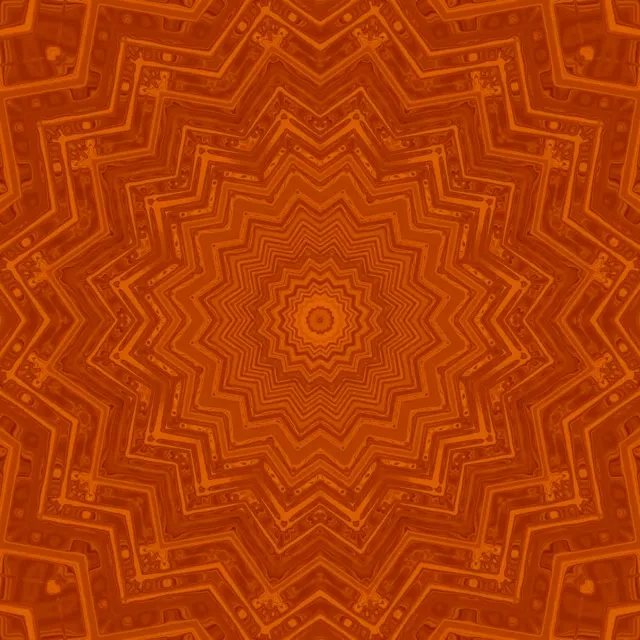 Vj loop Neon Tunnel Orange Star Kaleidoscope 1:1 square 60fps screensaver