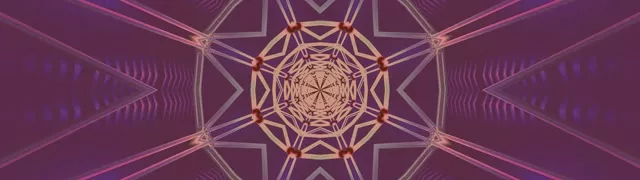 VJLoops מנהרת ניאון סגול מנדלה כוכב 32:9 Ultrawide 60fps מסך חיסכון