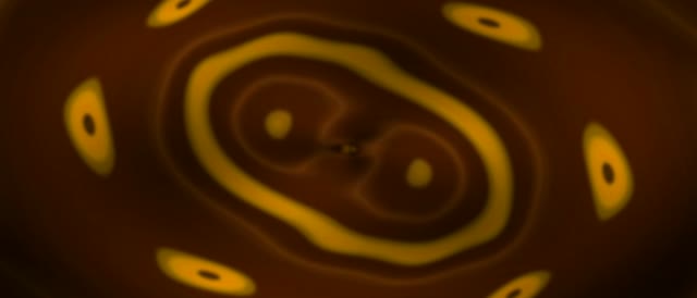 Gelbe konzentrische Kreise Neon-Tunnel VJ Loop 21:9 Ultrabreit 60fps Bildschirmschoner