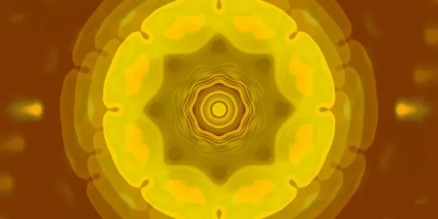 Žuta Koncentrična Neon Tunel VJ Loop 2:1 Univisium 60fps Screensaver