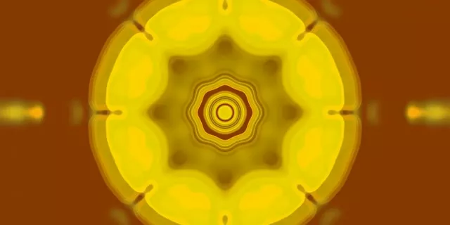 Žuta koncentrična oktagon neon tunel vj petlja 2:1 univisium 60fps čuvar ekrana