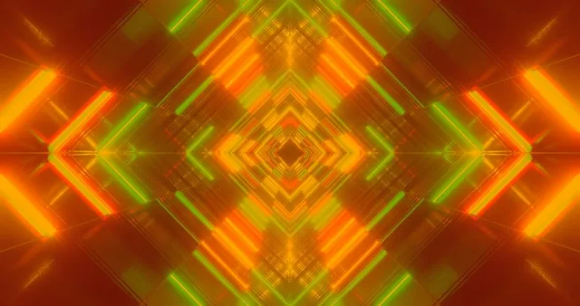 Yellow Green Neon Diamond Tunnel | 4K 60fps VJ Loop | Hypnotic