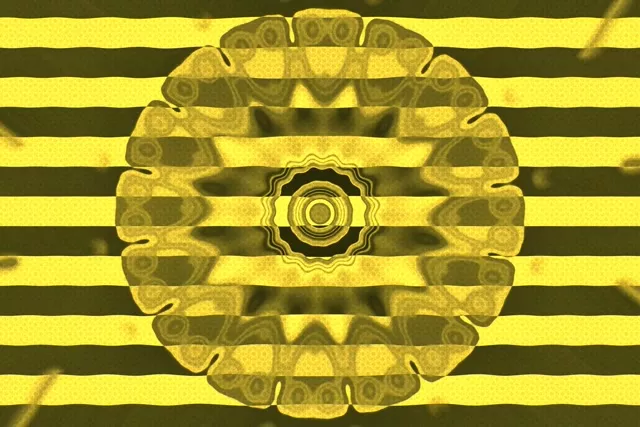 Νέον Τούνελ Κίτρινο Αστέρι Έκρηξη VJ Loop 3:2 Surface 60fps Προφύλαξη Οθόνης