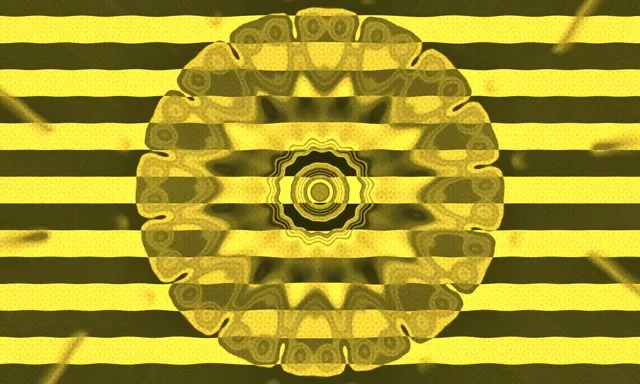 Neon Tunnel Yellow Star Burst VJ Loop 5:3 Wide 60fps Screensaver