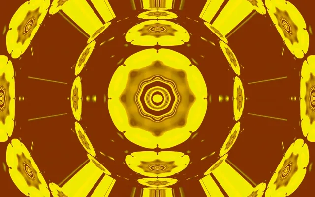 Neon Tunnel Gylden Mandala Vj Loop 16:10 Macbook 60fps Pauseskærm