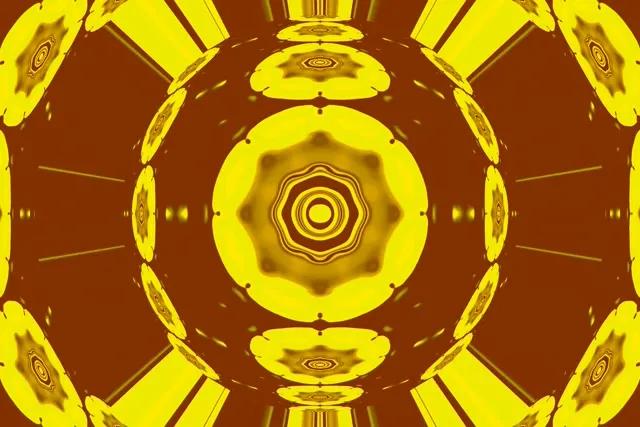 Неоновый Туннель Золотая Мандала VJ Loop 3:2 Surface 60fps Заставка