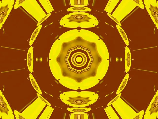 Vj loop Neon Tunnel Gyllen Mandala Stjerne 4:3 Classic 60fps Skjermsparer