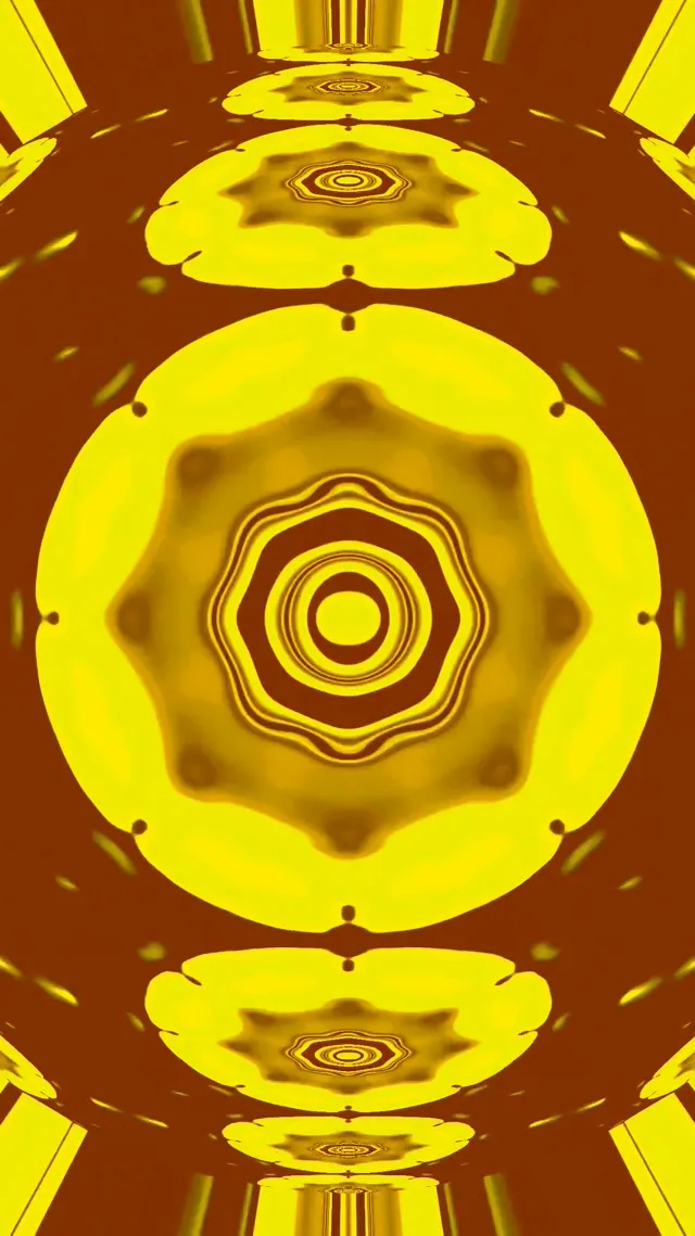 霓虹隧道金色曼陀罗齿轮 Vj Loop 9:16 短视频 60fps 屏保