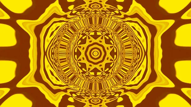 黄色霓虹隧道曼陀罗屏保 4K UHD 60fps VJ Loop