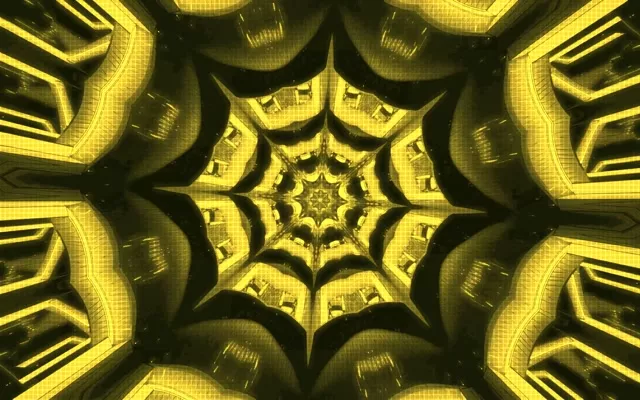 Yellow Neon Tunnel 16:10 MacBook 60fps Screensaver VJ Loop