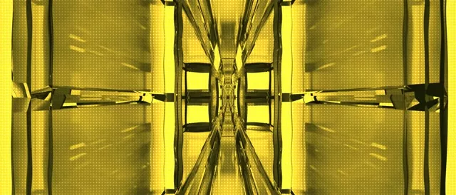 Túnel de Neón Amarelo 21:9 Ultraancho 60fps VJLoops Protector de Pantalla Vórtice Xeométrico