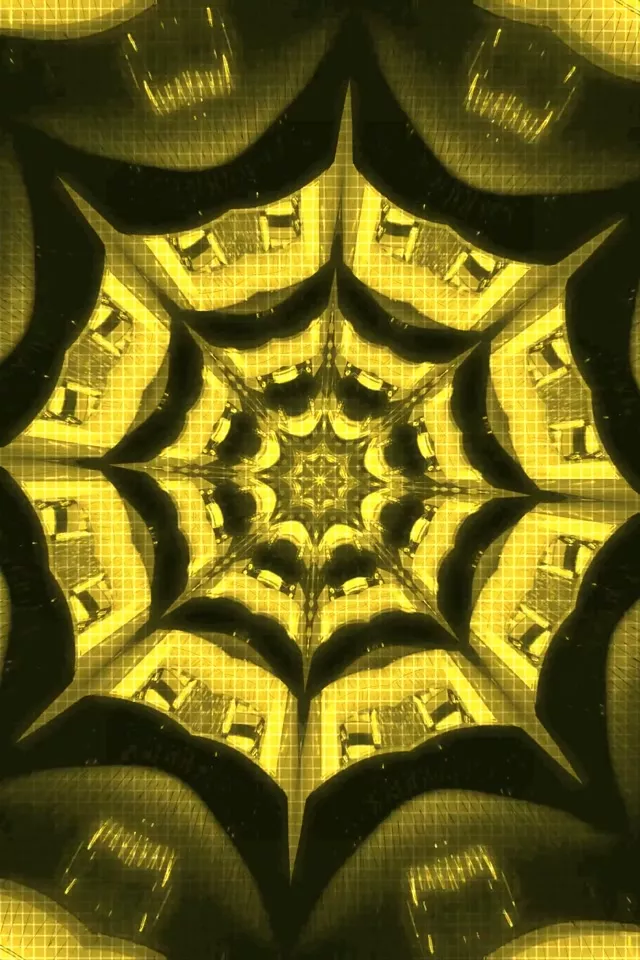 Túnel de Neó Groc VJ Loop 9:16 60fps Estalvi de pantalla Simetria Geomètrica