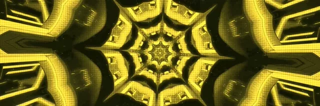 تونل نئون زرد متقارن 3:1 Triple Wide 60fps VJLoops Screensaver