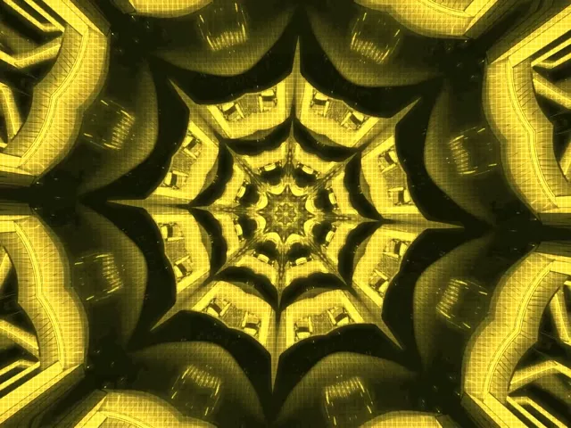 Žlutý Neonový Tunel VJ Loop 4:3 Klasický 60fps Spořič Geometrický